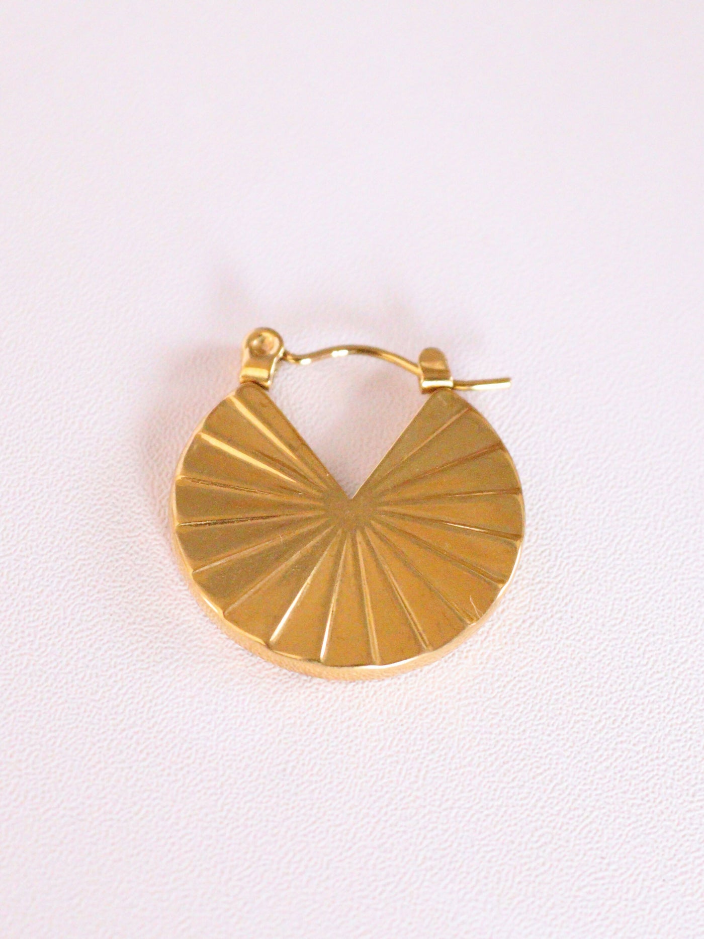 new in 18k gold plated fan hoop earrings for work, events, wedding or gifts