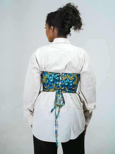 Misstcal Ankara Under Bust Corset Belt - Multicolored - Shopzetu