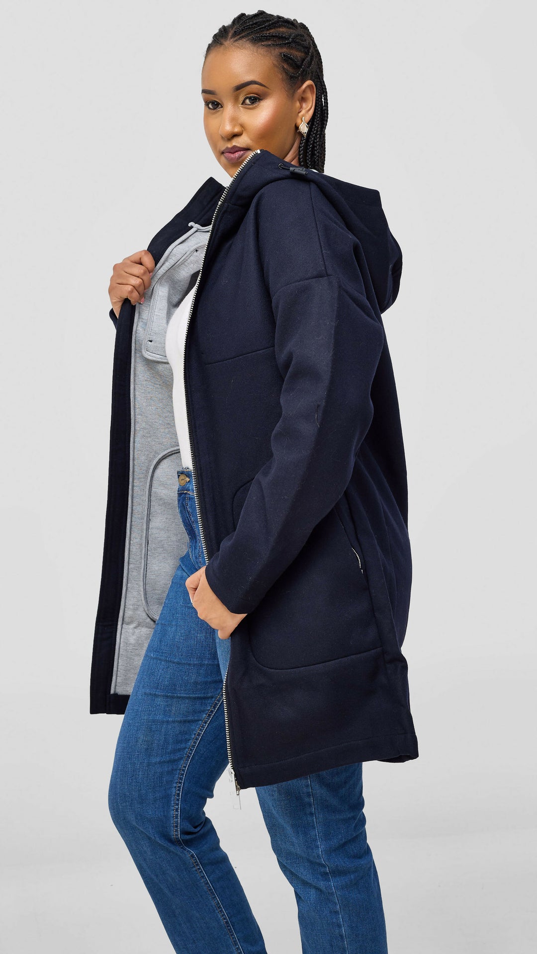 Tophad Closet Trench Coat - Navy Blue