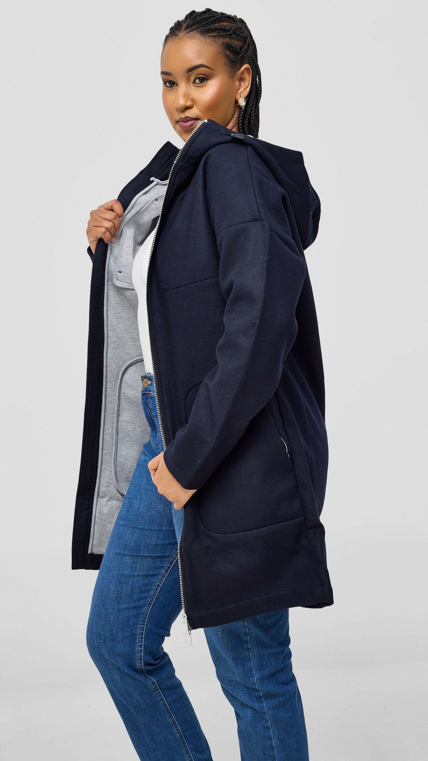 Tophad Closet Trench Coat - Navy Blue