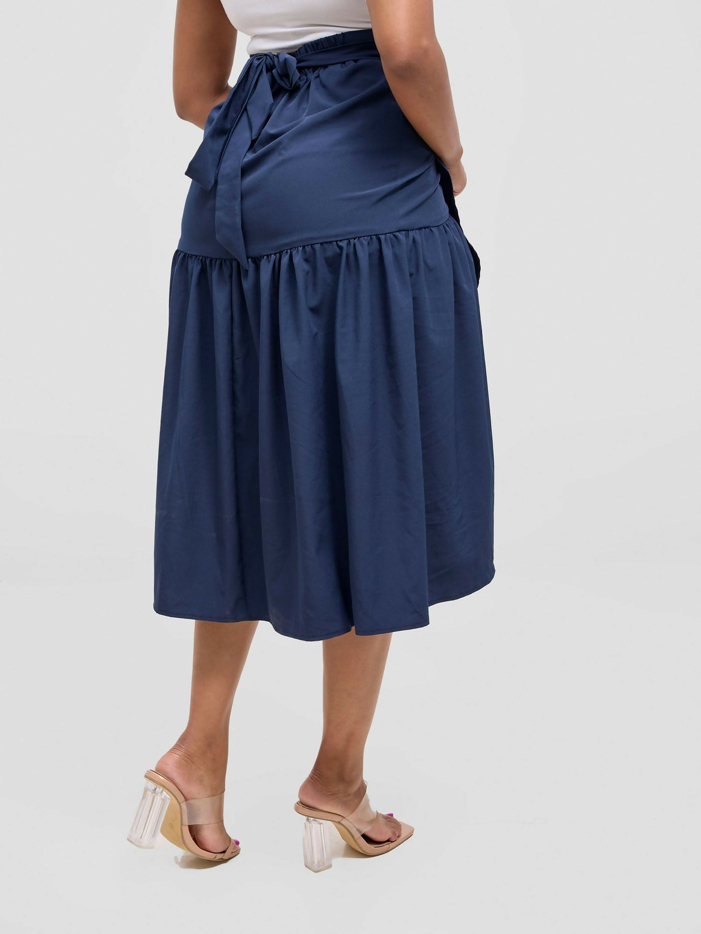 Cuttfitt Wrap Skirt - Navy Blue - Shopzetu