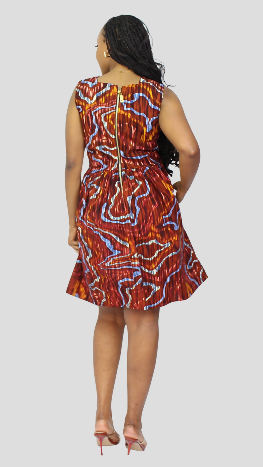 The Fashion Frenzy Curvy Plus Size Amani Printed Skater Dress â€“ Red