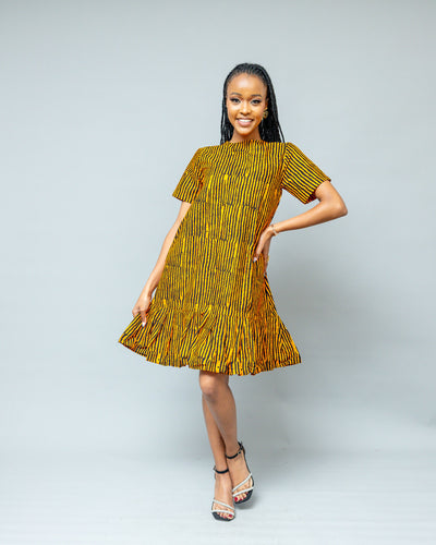 Afriwia Rafiki Shift Dress - Mustard