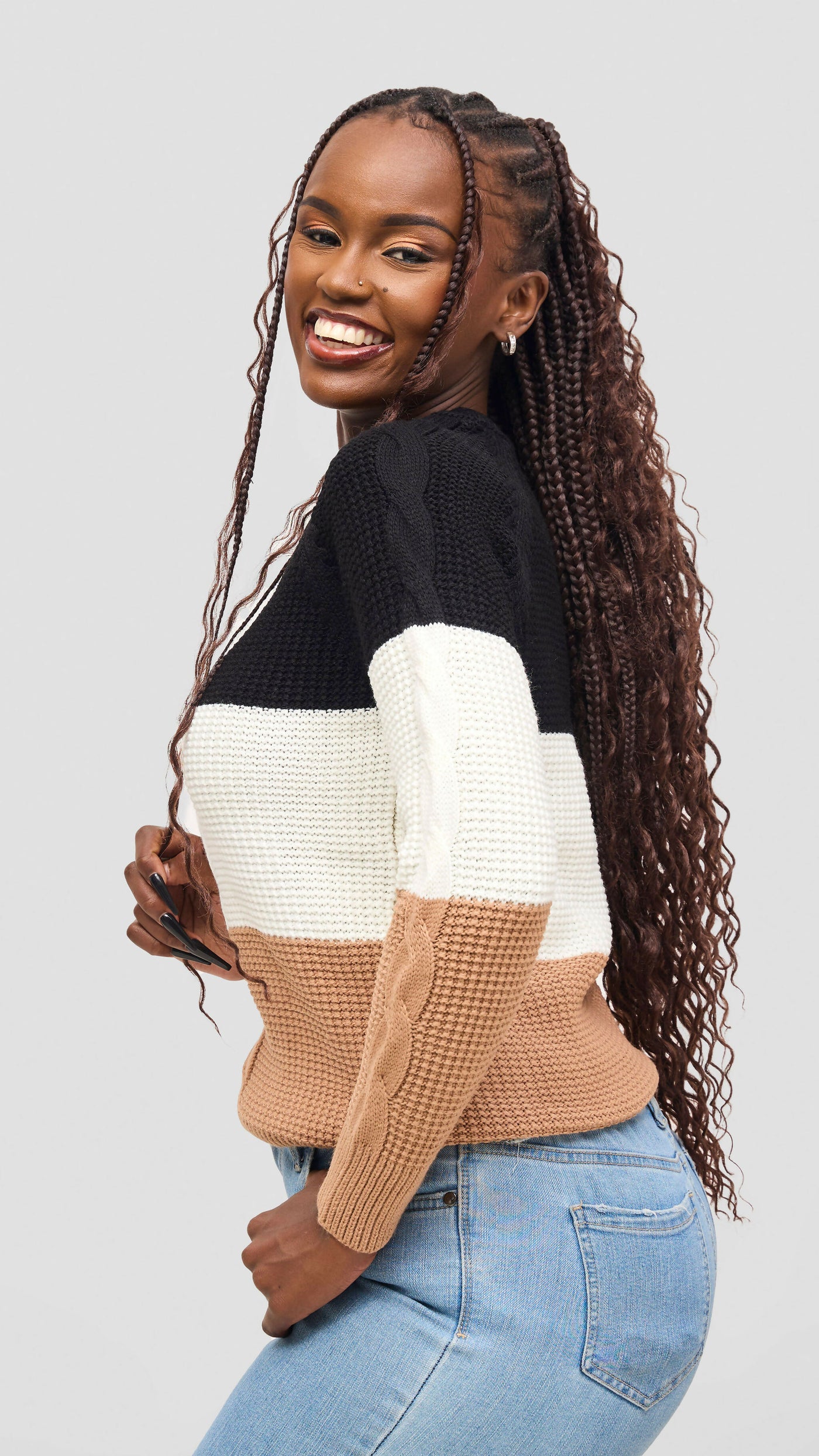 Stylish Sisters Fancy Sweater Top - Multicolored