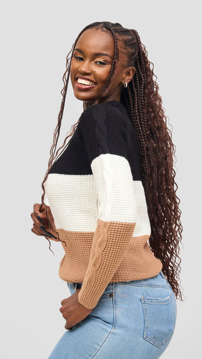Stylish Sisters Fancy Sweater Top - Multicolored