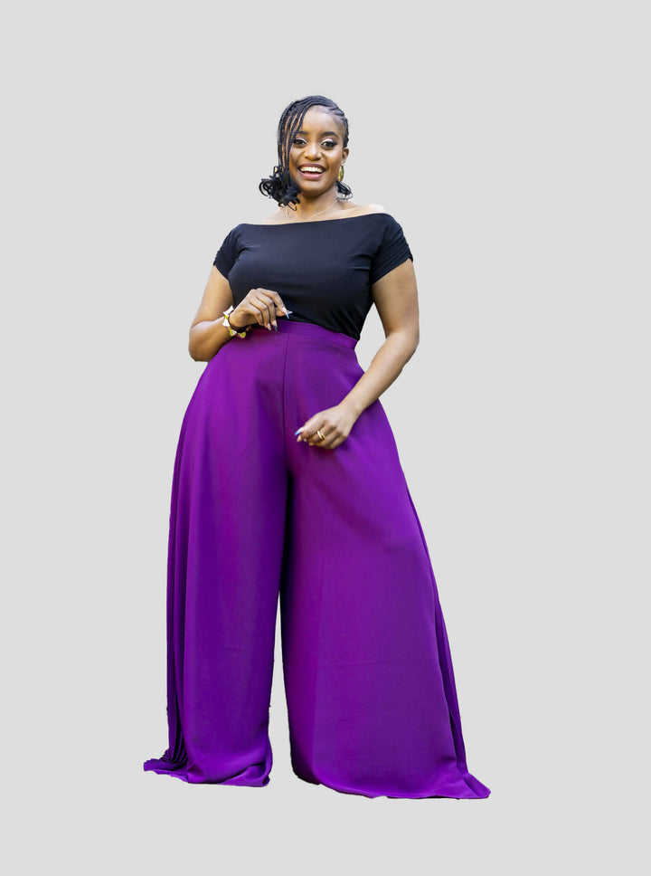 African Yuva Serro Palazzo Pant - Purple