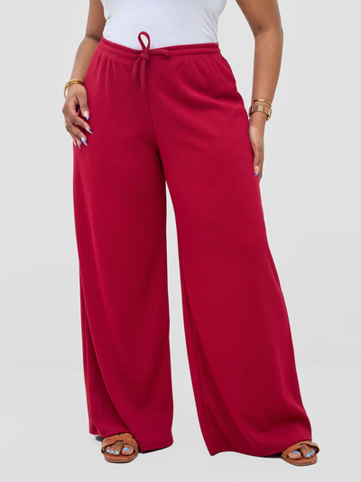 Vivo Safa Straight Leg Pants - Dark Red