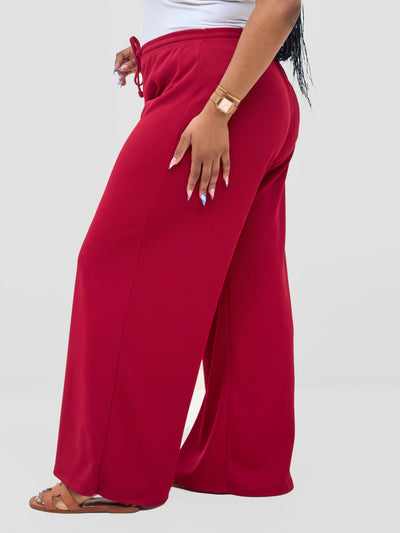 Vivo Safa Straight Leg Pants - Dark Red