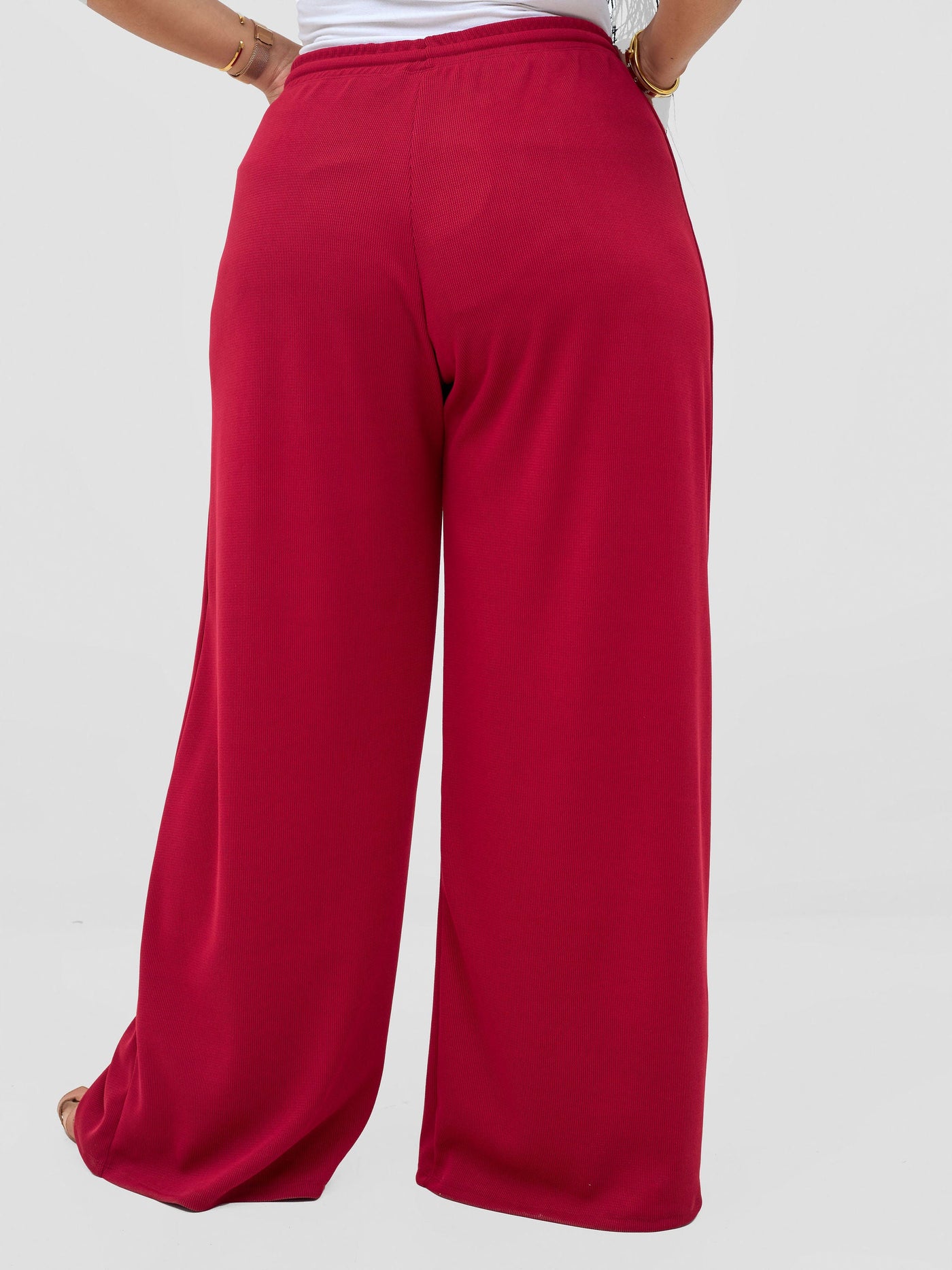 Vivo Safa Straight Leg Pants - Dark Red