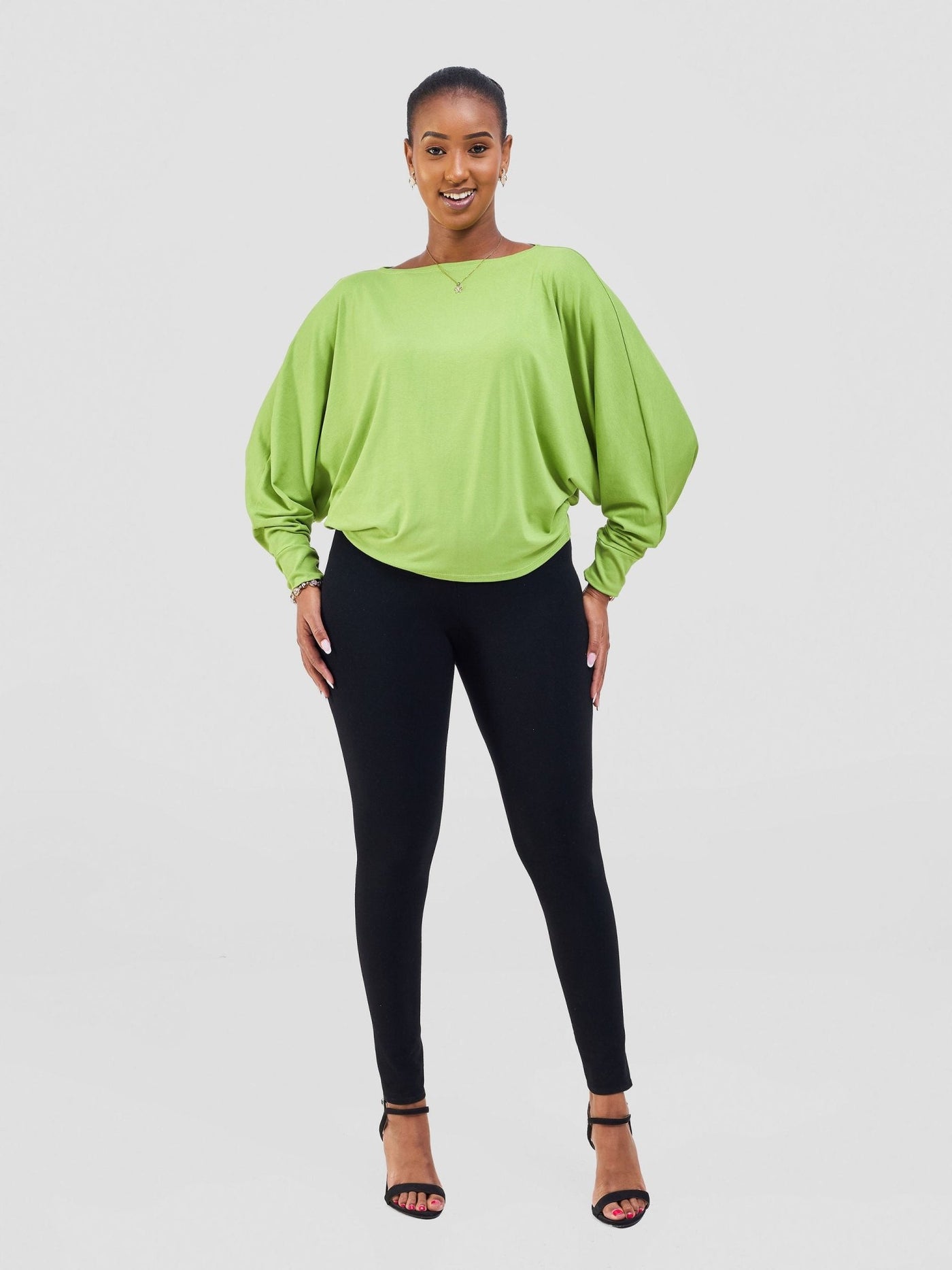 Vivo Bana Batwing Top - Lime - Shopzetu