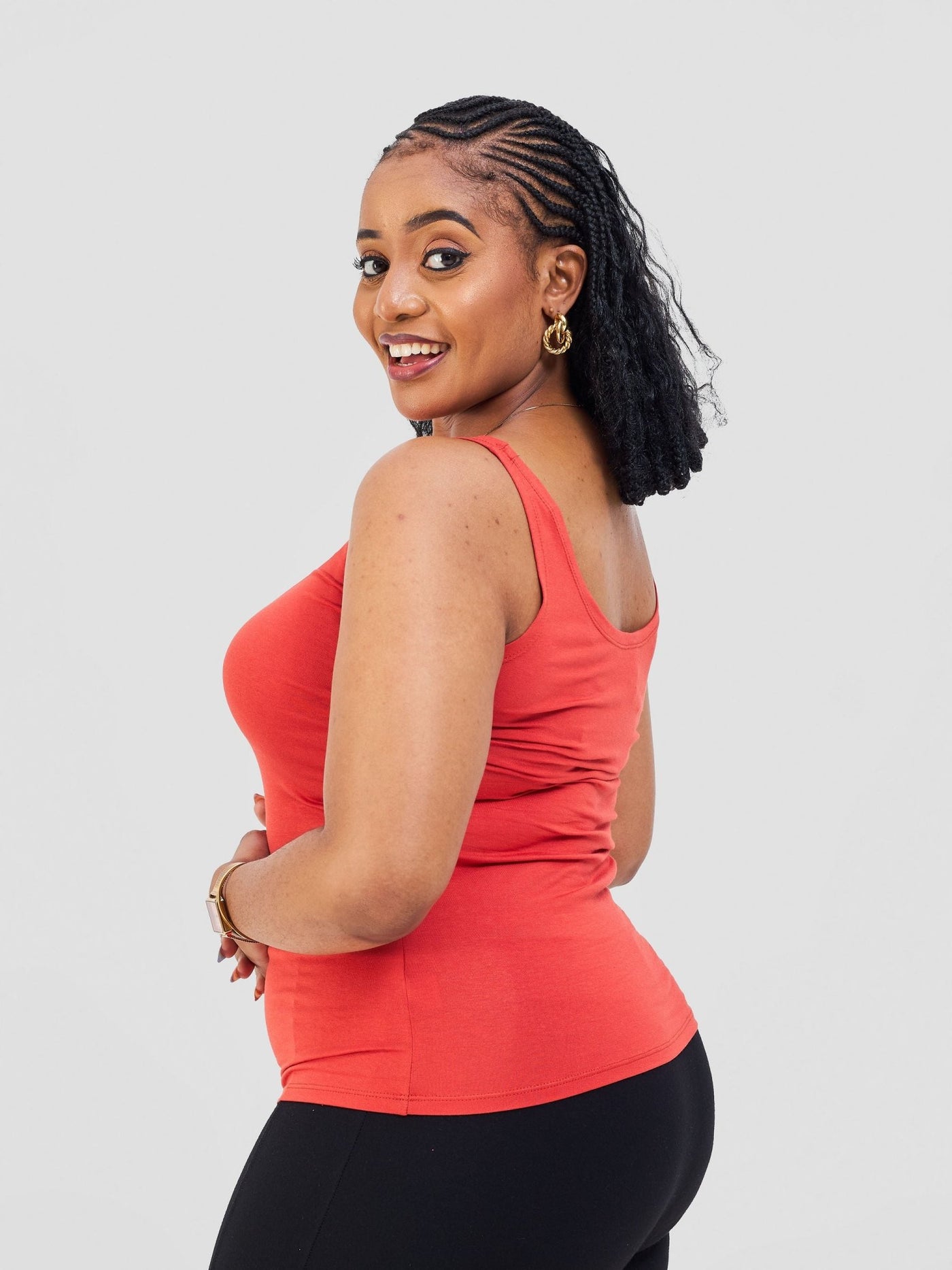 Vivo Basic Tank Top - Burnt Orange - Shopzetu