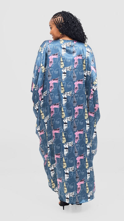 Vivo Lani Maxi Dress - Teal Print - Shopzetu