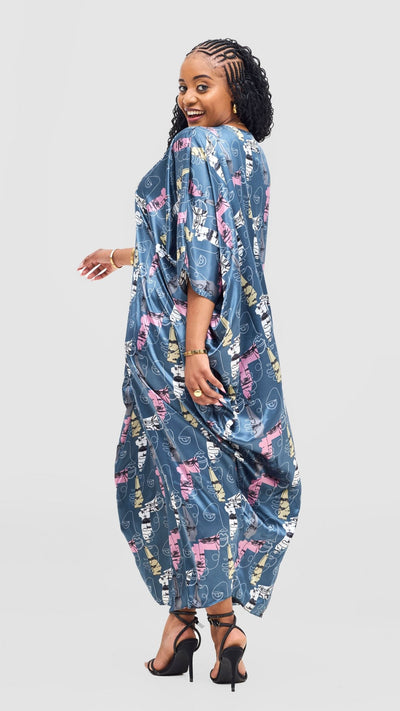 Vivo Lani Maxi Dress - Teal Print - Shopzetu