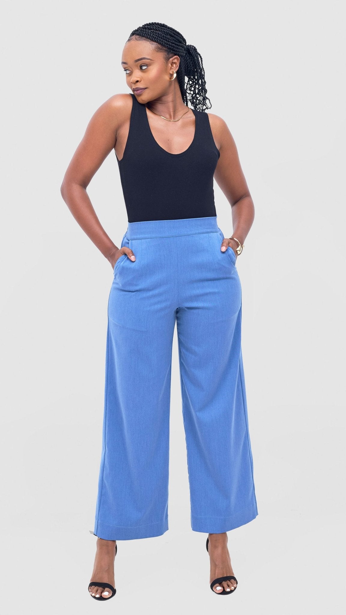 Vivo Niari Full Length Pants - Light Blue - Shopzetu