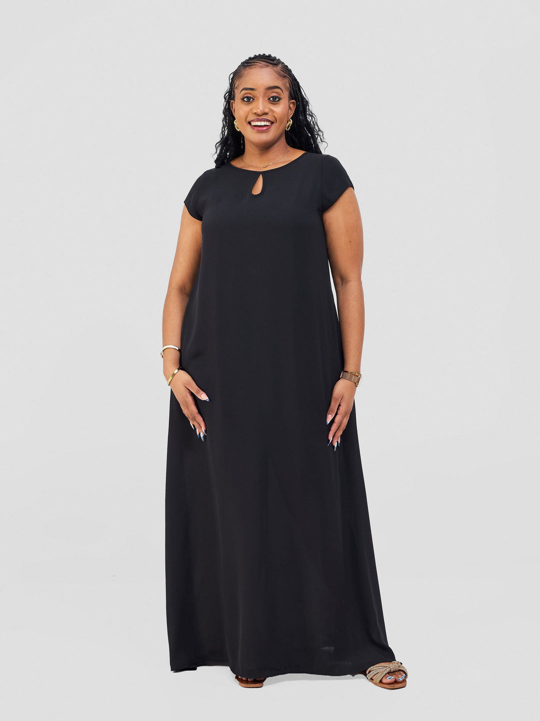 Vivo Sierra Maxi Chiffon Dress in Chiffon- Black