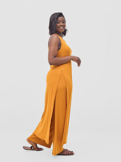 Vivo Safa Slit Side Top - Mustard - Shopzetu