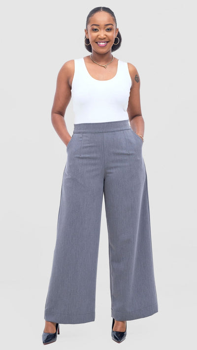 Vivo Niari Full Length Pants - Grey - Shopzetu