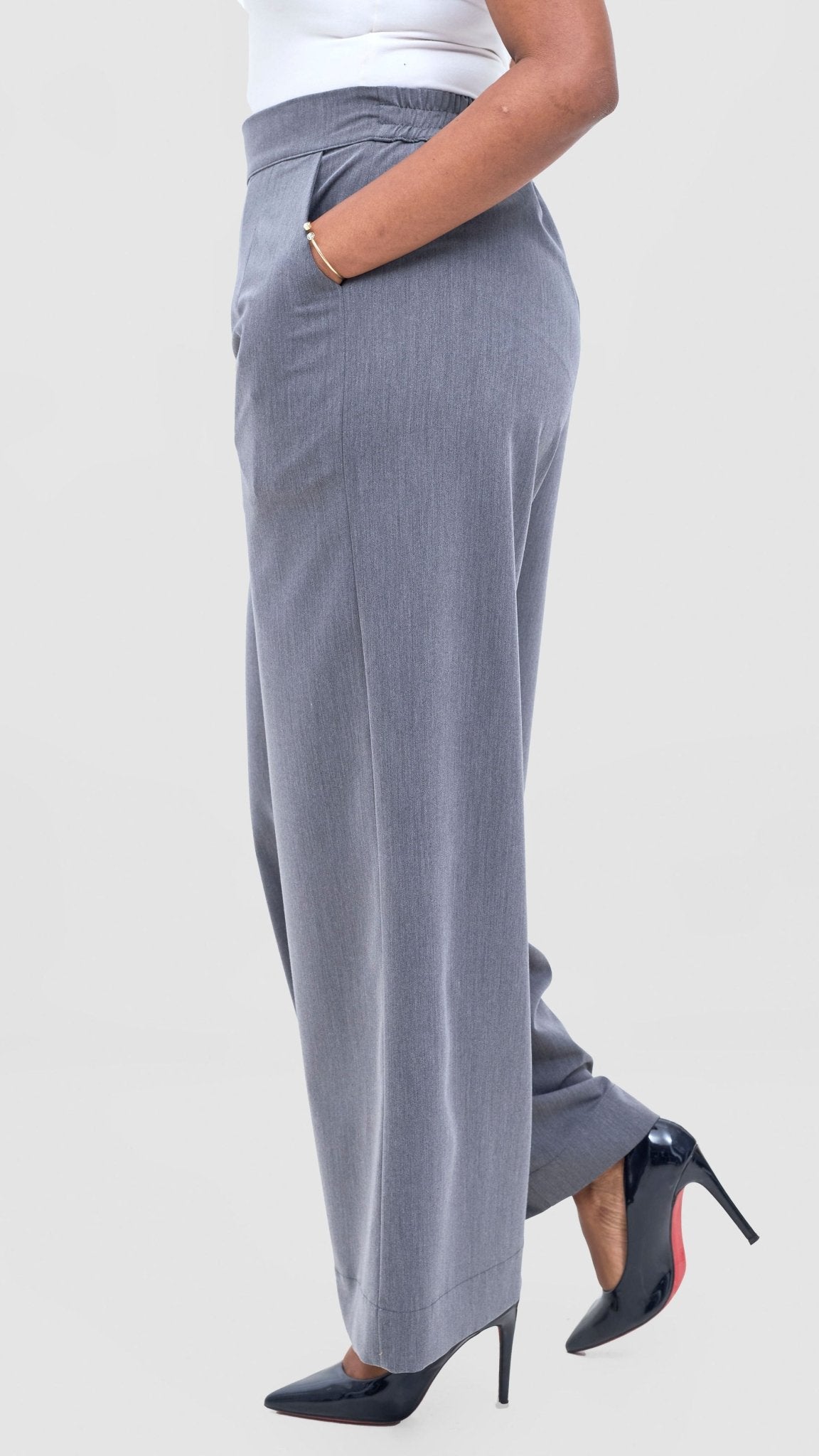 Vivo Niari Full Length Pants - Grey - Shopzetu