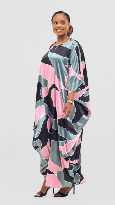 Vivo Lani Maxi Dress - Black / Pink Dato Print - Shopzetu