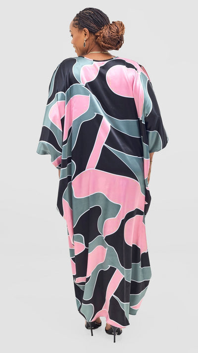 Vivo Lani Maxi Dress - Black / Pink Dato Print - Shopzetu