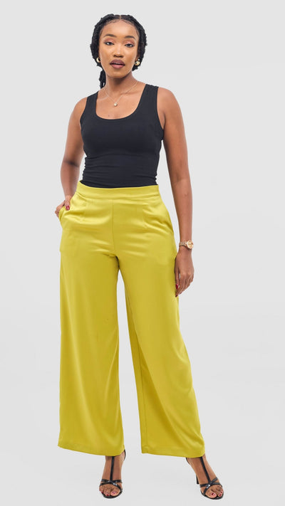 Vivo Yene Wide Leg Pants - Olive - Shopzetu