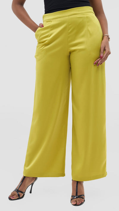 Vivo Yene Wide Leg Pants - Olive - Shopzetu