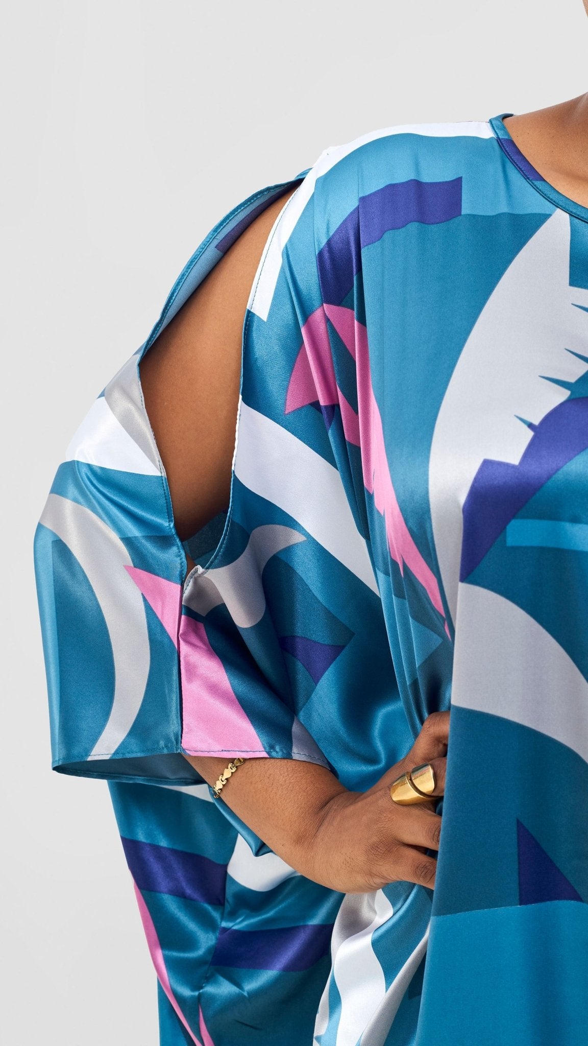 Vivo Lani Maxi Dress - Teal / Purple Ari Print - Shopzetu