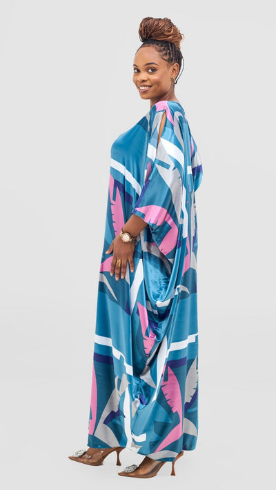 Vivo Lani Maxi Dress - Teal / Purple Ari Print - Shopzetu