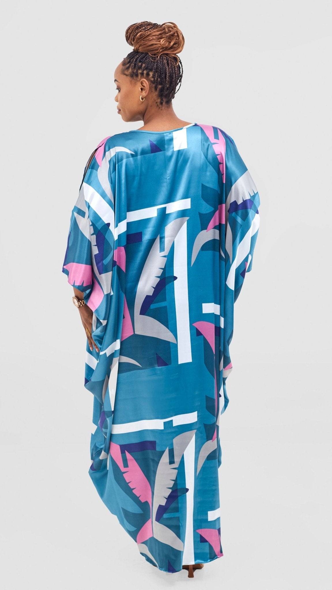 Vivo Lani Maxi Dress - Teal / Purple Ari Print - Shopzetu