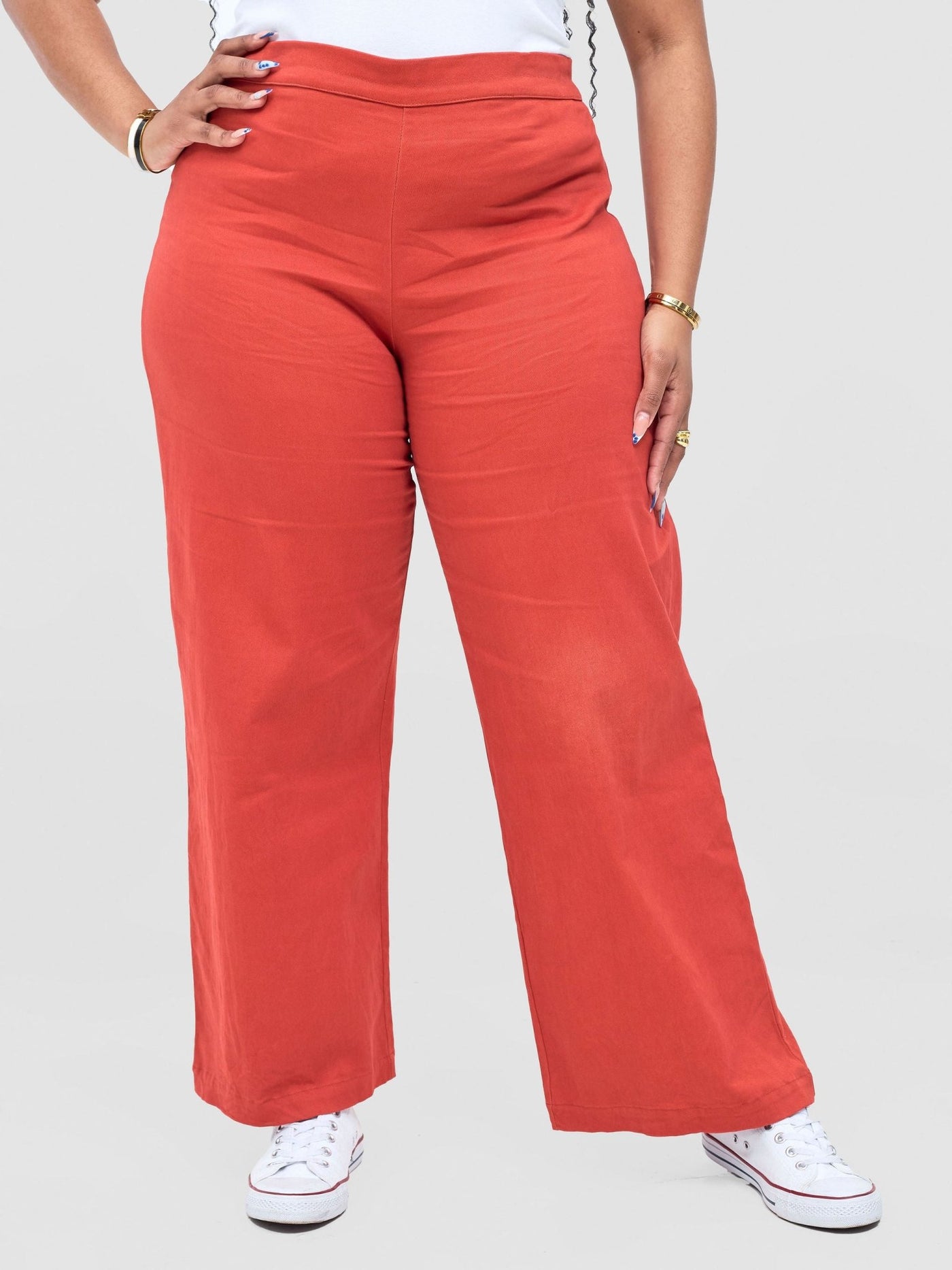 Safari Tiwa Wide Leg Pants - Rust - Shopzetu