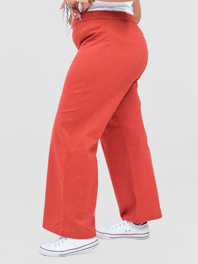 Safari Tiwa Wide Leg Pants - Rust - Shopzetu