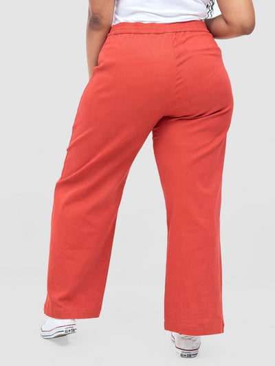 Safari Tiwa Wide Leg Pants - Rust - Shopzetu