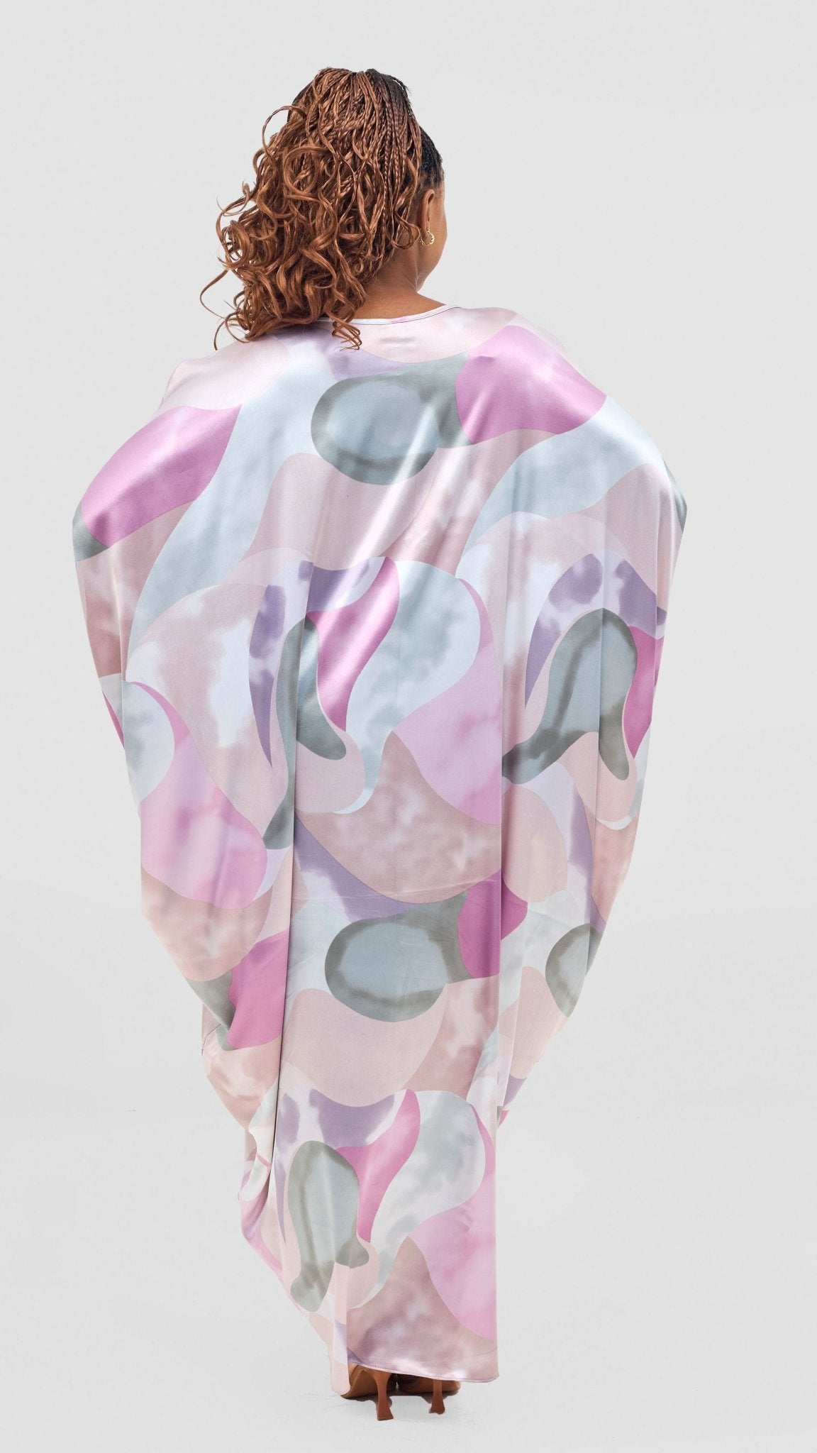 Vivo Lani Maxi Dress - Purple / Light Pink Squiggle Print - Shopzetu