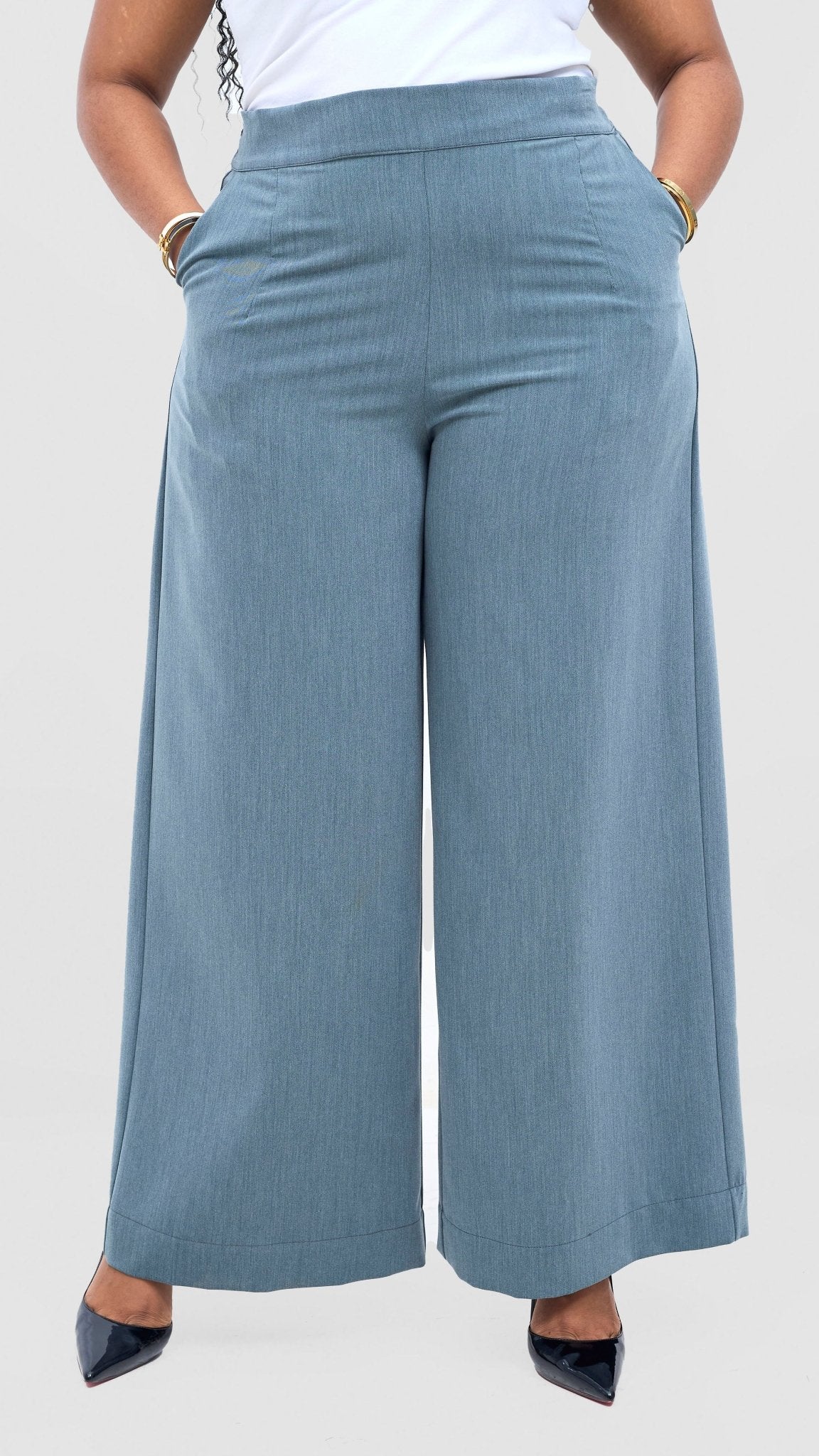 Vivo Niari Full Length Pants - Dusty Green - Shopzetu