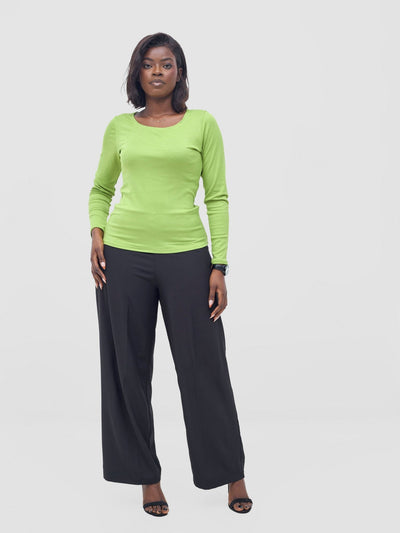 Vivo Basic Val Long Sleeve Top - Lime - Shopzetu