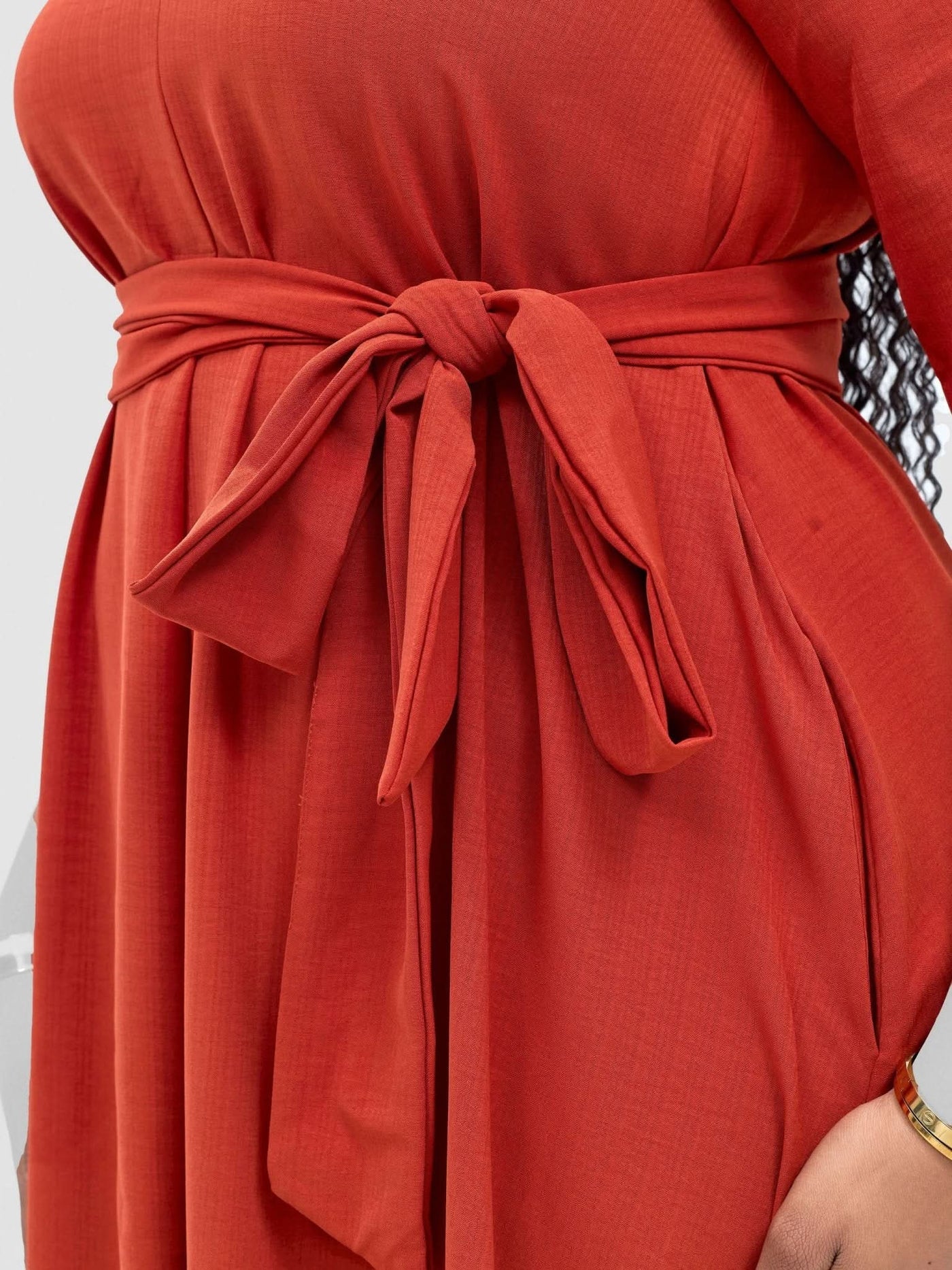 Vivo Yumi Maxi Shirt Dress - Rust - Shopzetu