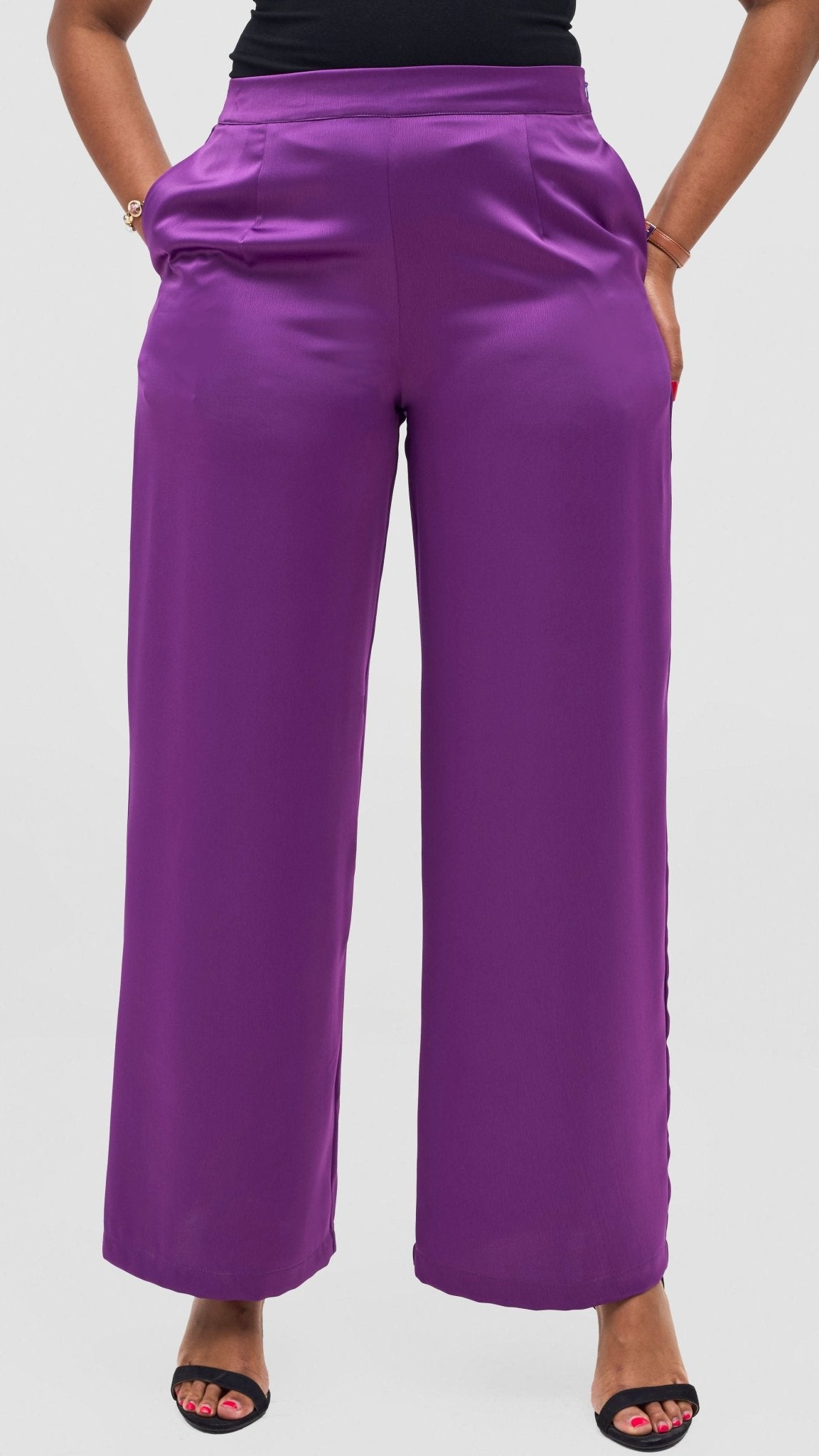 Vivo Yene Wide Leg Pants - Purple - Shopzetu