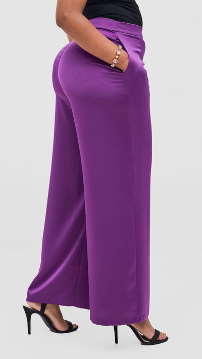 Vivo Yene Wide Leg Pants - Purple - Shopzetu