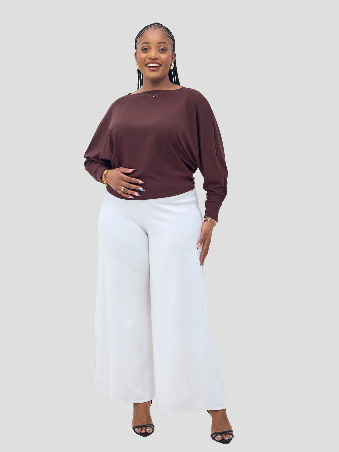 Vivo Bana Batwing Top - Chocolate