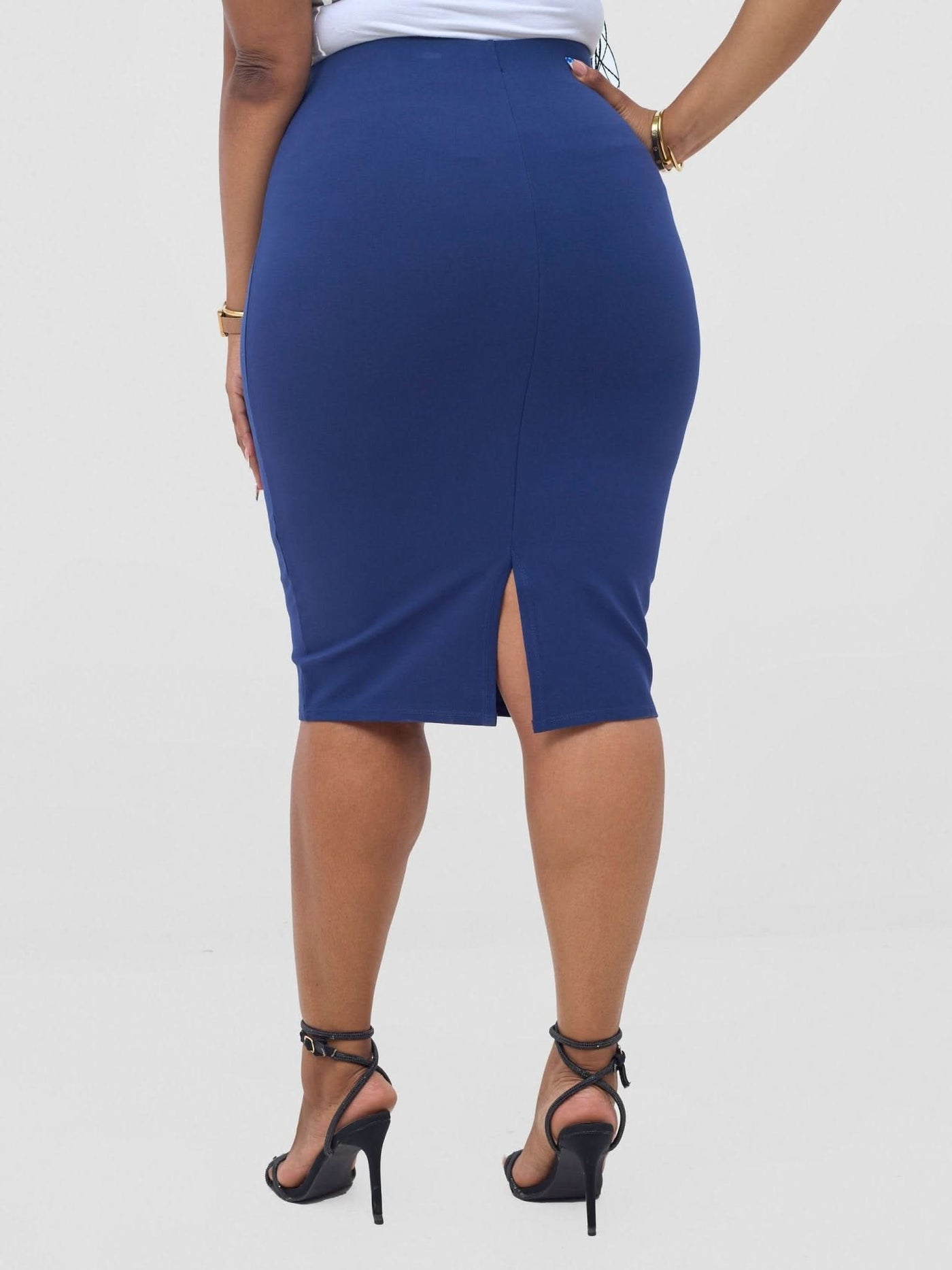 Vivo Basic Waridi Pencil Skirt - Navy Blue - Shopzetu