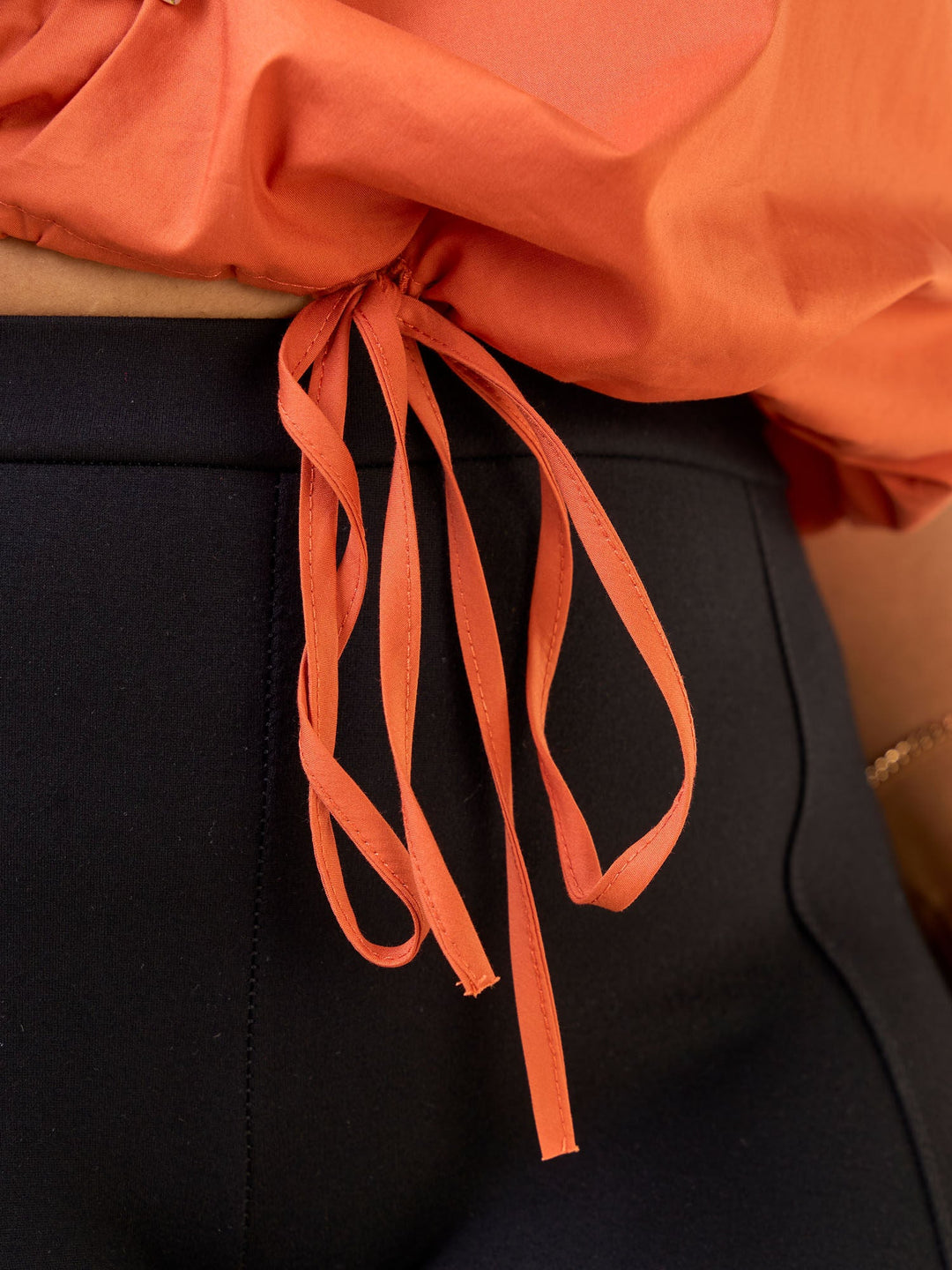 Safari by Vivo Njano Drawstring Top in Cotton - Rust