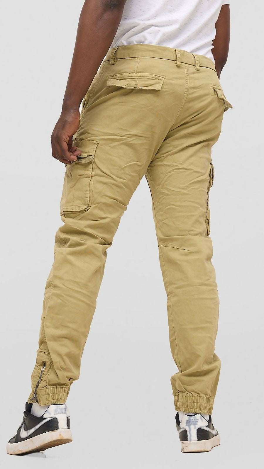 Stylish Brothers Zipper Down Cargo Pant - Beige