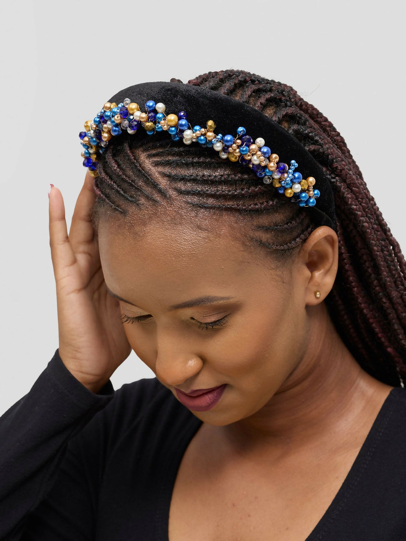 Yaakunte Nkirote Padded Head Crown - Blue - Shopzetu