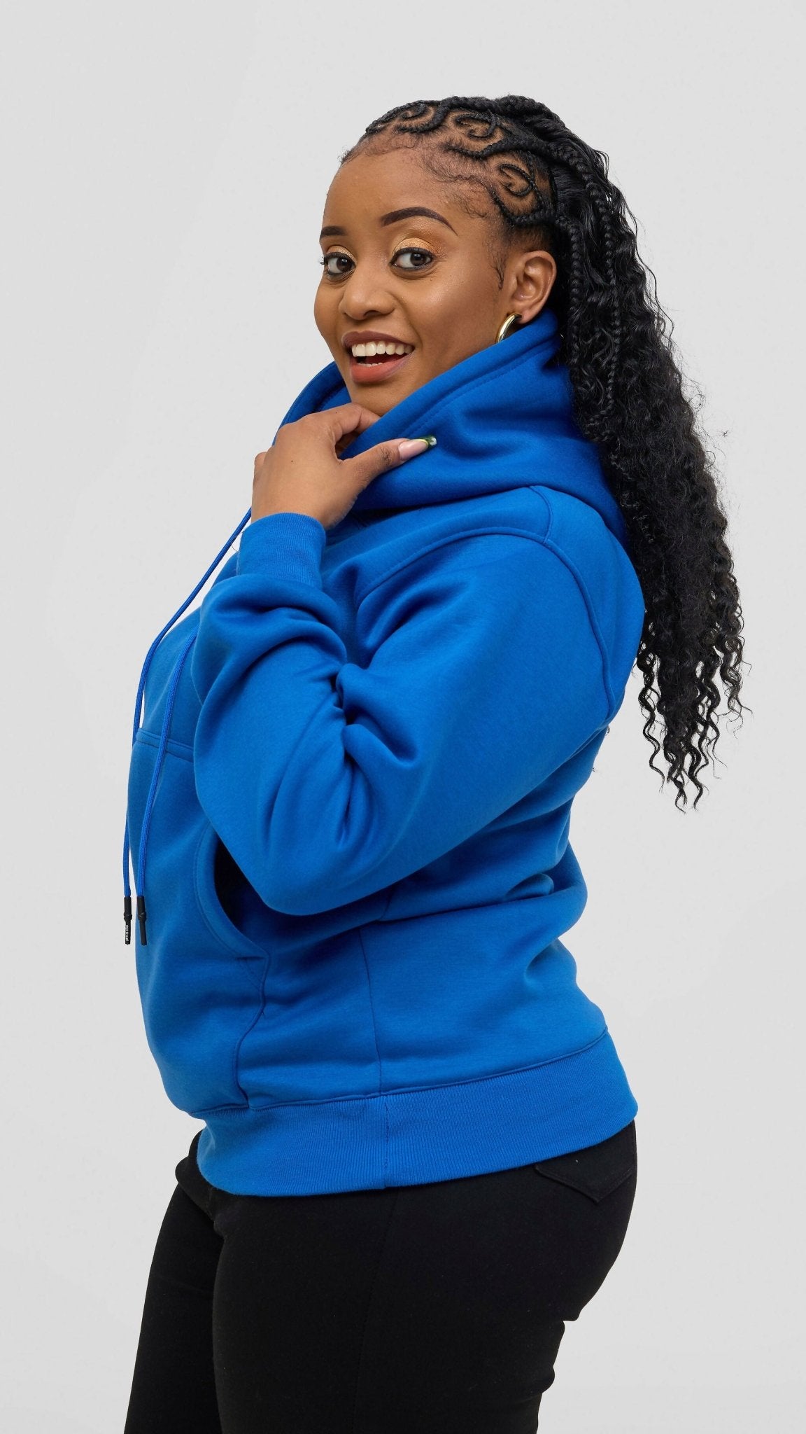 Timyt Urban Wear Aura Double Layerd Hoodie - Royal Blue - Shopzetu