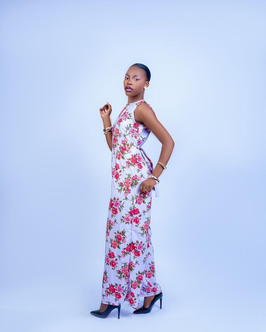 Afma Collection Floral Jumpsuit - Pink Floral