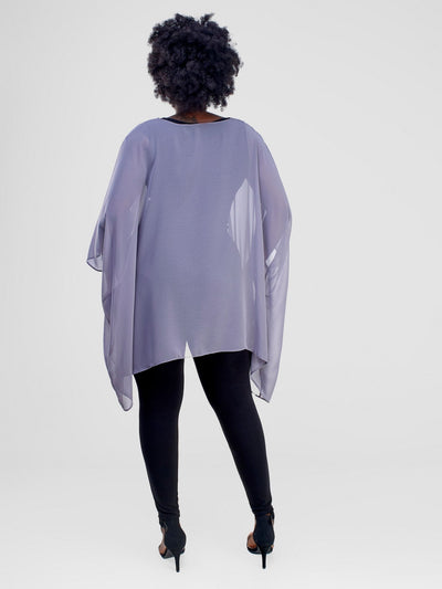 Vivo Basic Liv Chiffon Top - Grey - Shopzetu