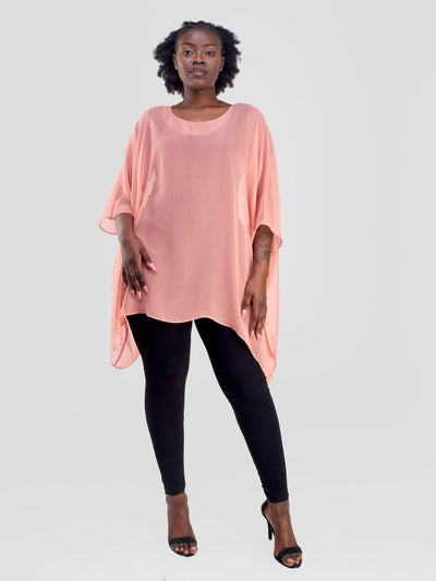 Vivo Basic Liv Chiffon Top - Coral - Shopzetu