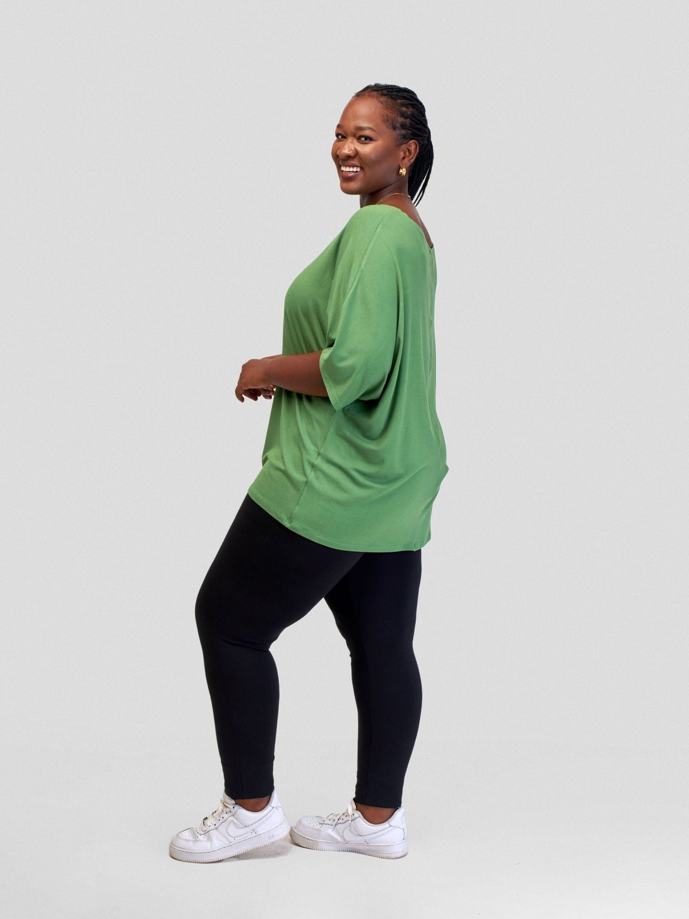 Vivo Basic Sienna Jersey Top - Green - Shopzetu