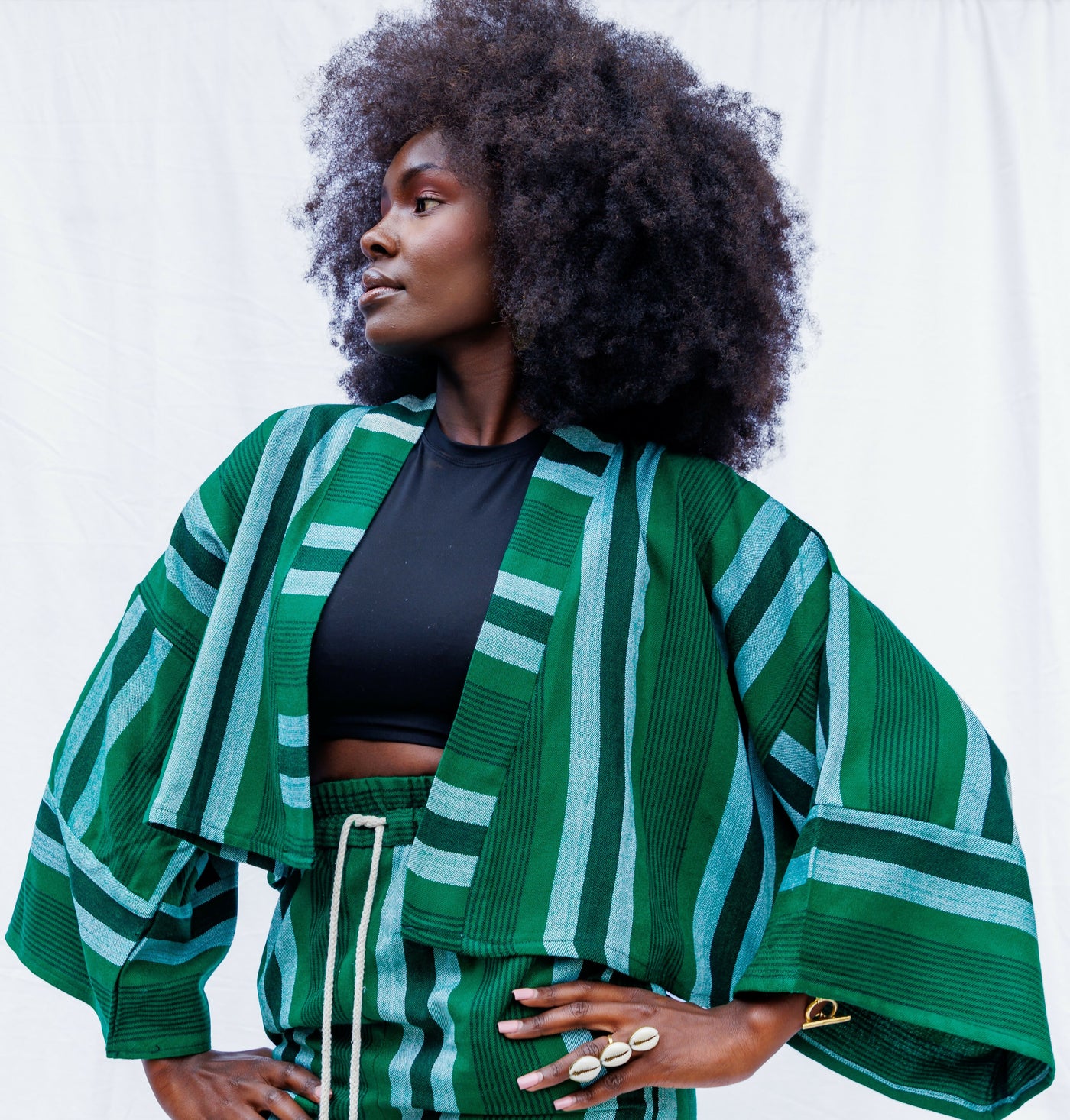 Liquid Lemn Zambarau Coat - Green / White