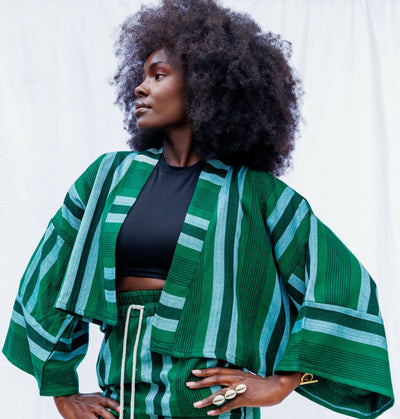 Liquid Lemn Zambarau Coat - Green / White
